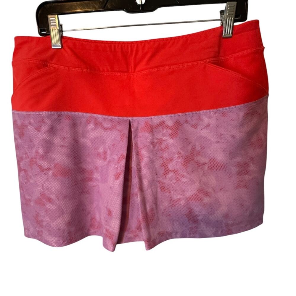 Adidas Red Purple Athletic Tennis Golf Skort Built-In Shorts Pockets M
